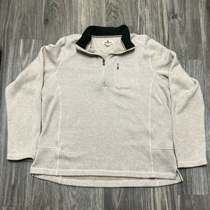 Woolrich Mens Pullover Sweater 1/4 zip Knit Size XL Beige Great Condition